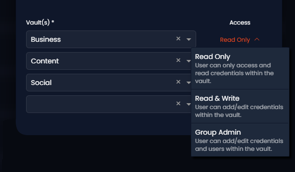 Quickly assign fine-grained permissions to users on a vault by vault-basis Quickly assign fine-grained permissions to users on a vault by vault-basis
